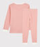 Unisex Pinstriped Organic Cotton Pyjamas PAPAYE pink/MARSHMALLOW