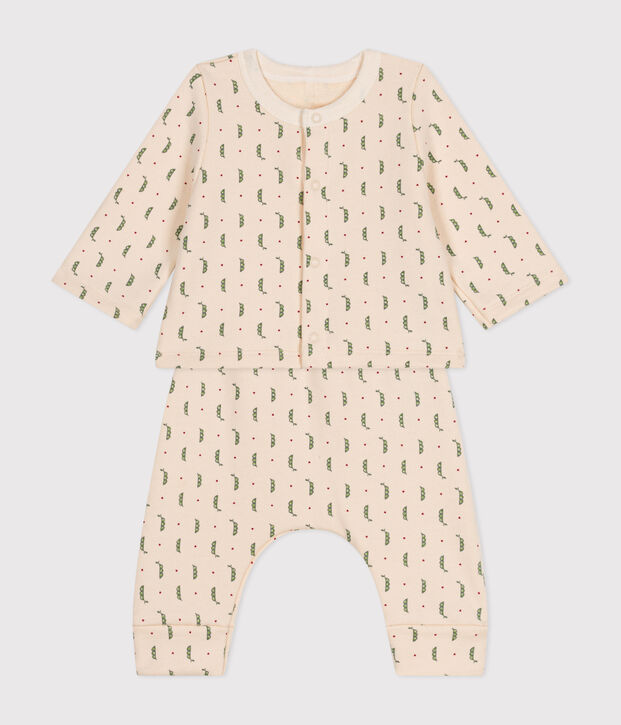 Babies Fleece Outfit - 2-Piece Set Ecru/multicolor