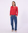 Women's plain cotton cardigan red