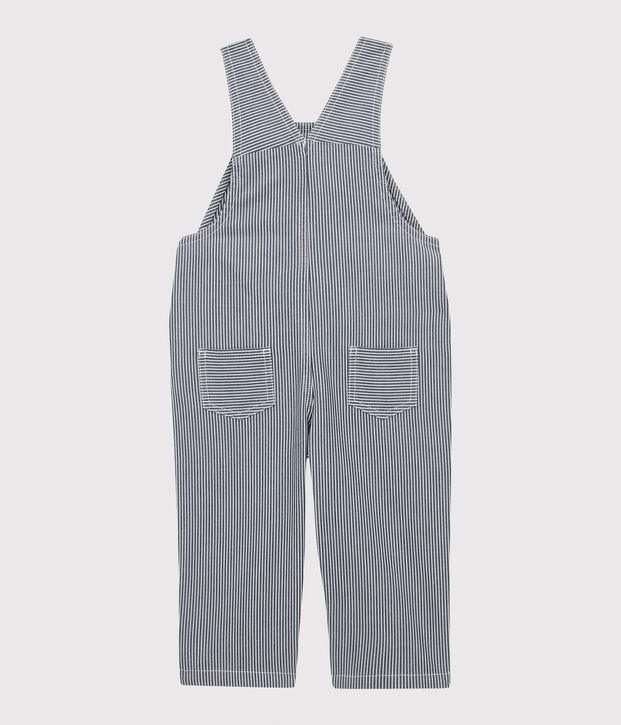 Babies' Canvas Dungarees blue/white