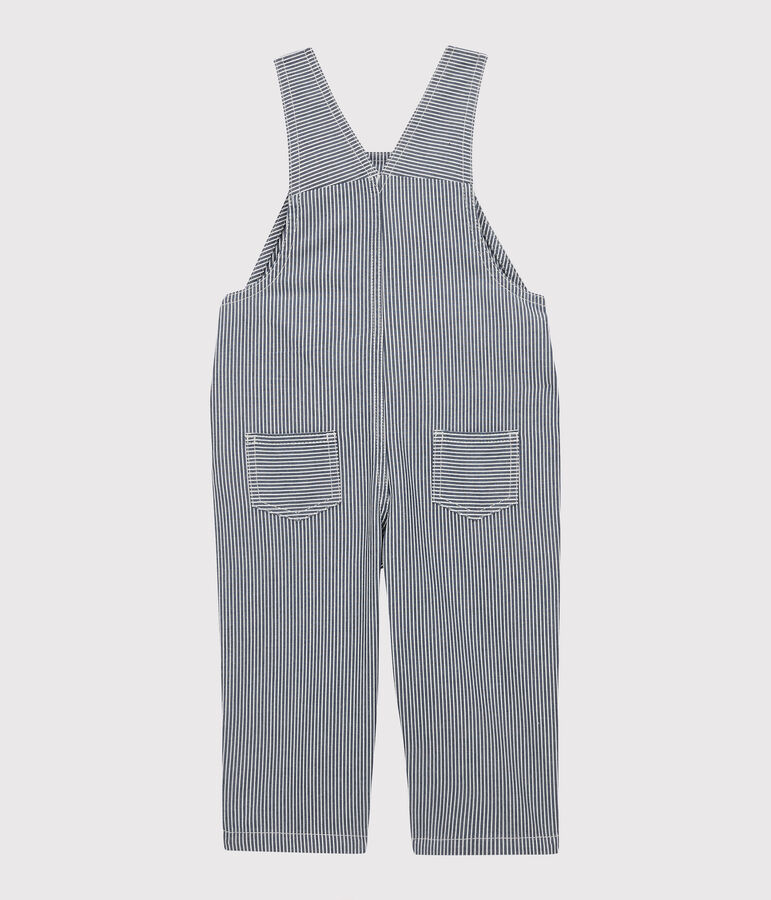 Babies' Canvas Dungarees blue/white