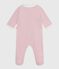 Babies' velour pyjama suit with a collar JOLI pink