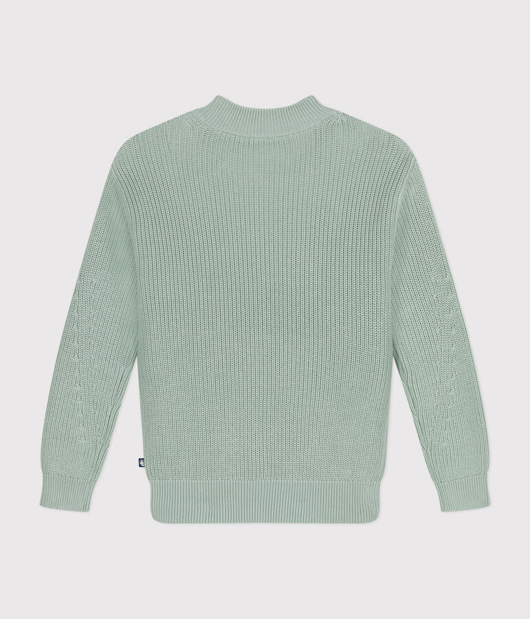 Women's Fisherman's Rib Cotton Pullover green