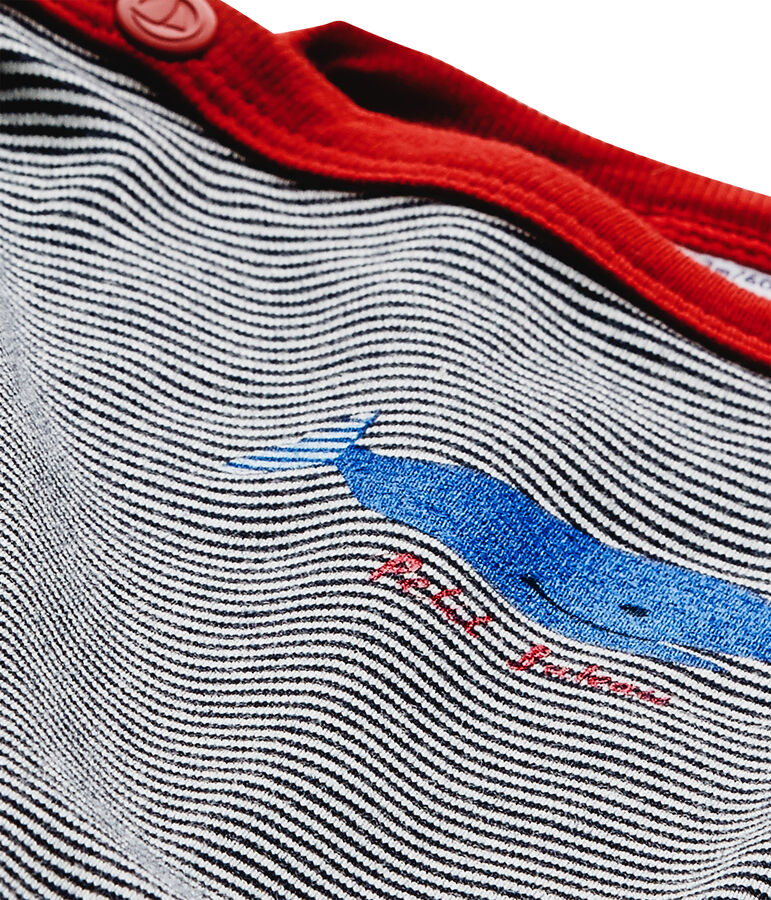 Baby boys' striped romper blue/white