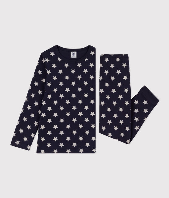 Children's Unisex Tube Knit Starry Pyjamas SMOKING blue/MARSHMALLOW white