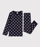 Children's Unisex Tube Knit Starry Pyjamas SMOKING blue/MARSHMALLOW white
