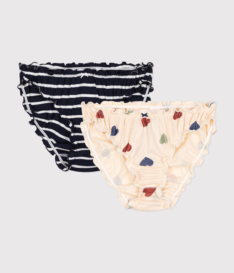 Women's ruffled cotton briefs - 2-pack multicolor