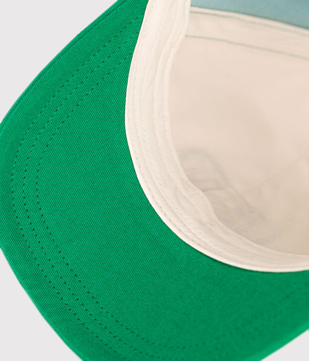 Children's cotton cap Ecru/green