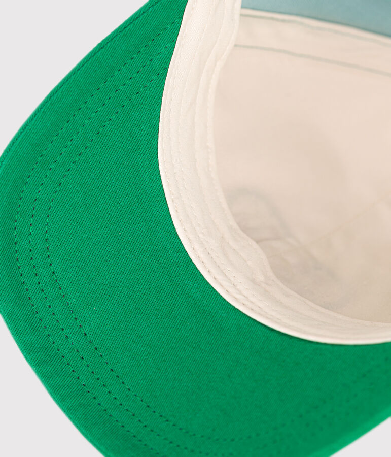 Children's cotton cap Ecru/green