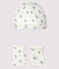 Newborn Babies' Bonnet and Mittens Set in Rib Knit variante 2