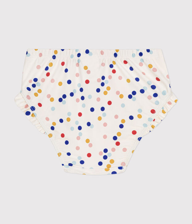 Babies' swim briefs white/multicolor