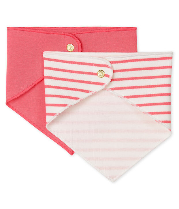 Set of 2 bandana bibs for baby girls multicolor