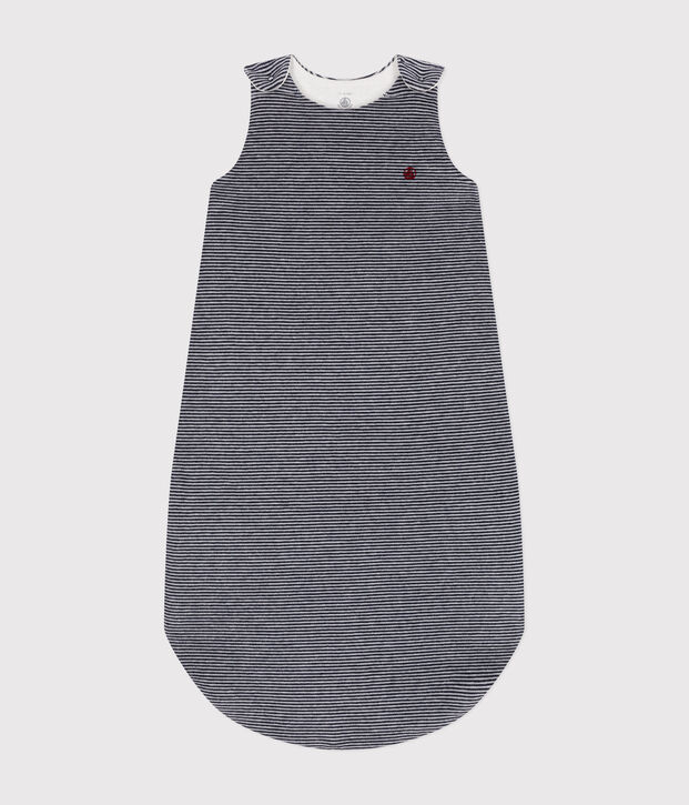 Babies' Pinstriped Velour TOG 2.5 Sleeping Bag blue/white