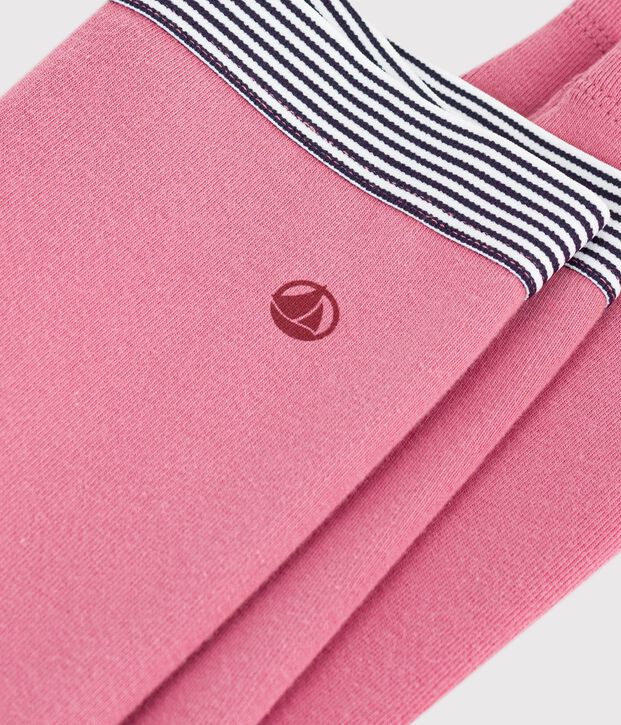 Children's plain cotton leggings pink