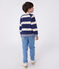 Children's unisex stripy cotton sweatshirt MEDIEVAL blue/AVALANCHE