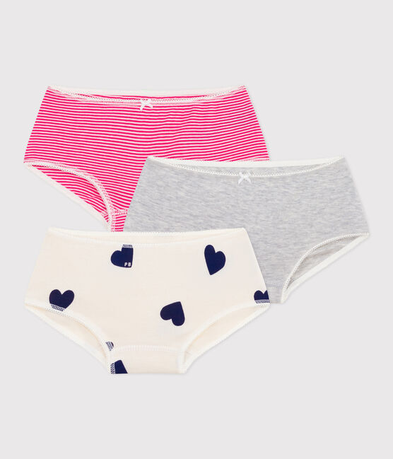 Pack of heart-print cotton shorties for children variante 1