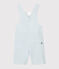 Baby Boys' Striped Short Dungarees ACIER blue/MARSHMALLOW white