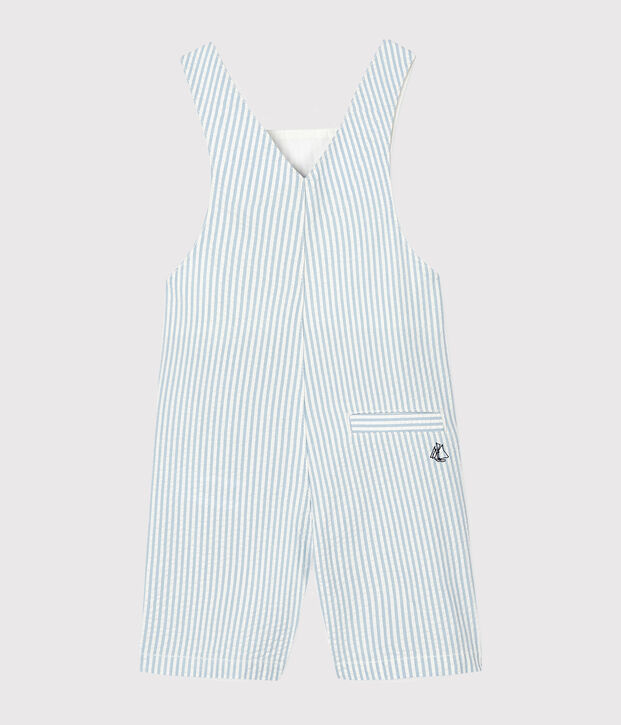 Baby Boys' Striped Short Dungarees blue/white