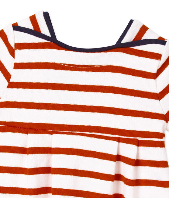 Robe bébé fille en jersey lourd rayé LAIT white/PEPS red