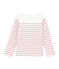 Girl's T-shirt with long sleeves MARSHMALLOW white/BABYLONE pink