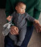 Babies' velour pyjama suit SMOKING blue/MARSHMALLOW white