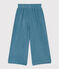 Girls' loose fit velvet trousers POLOCHON blue