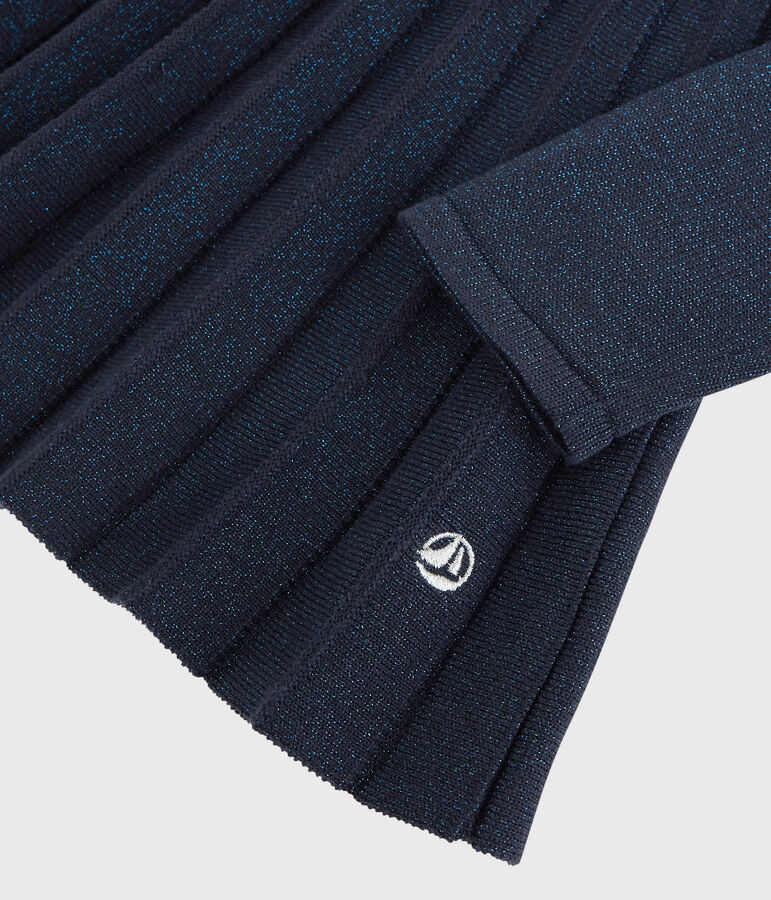 Girls' Long-Sleeved Cotton Dress SMOKING BRILLANT blue