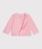 Babies' plain cotton cardigan with a heart badge pink