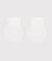 Babies' mittens in plain cotton MARSHMALLOW white