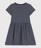 Children's short-sleeved stripy cotton dress SMOKING blue/MARSHMALLOW white