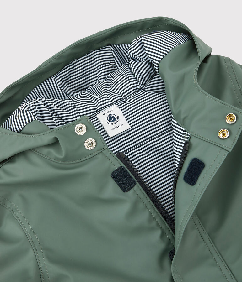 Babies' Warm Lined Fleece Raincoat green