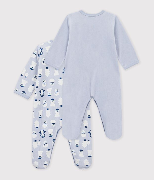 Pack of printed velour pyjamas for babies multicolor