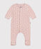 Babies' mini heart print velour bodyjamas SALINE pink/ROSEWOOD