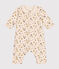 Babies' long fleece jumpsuit AVALANCHE white/MULTICO