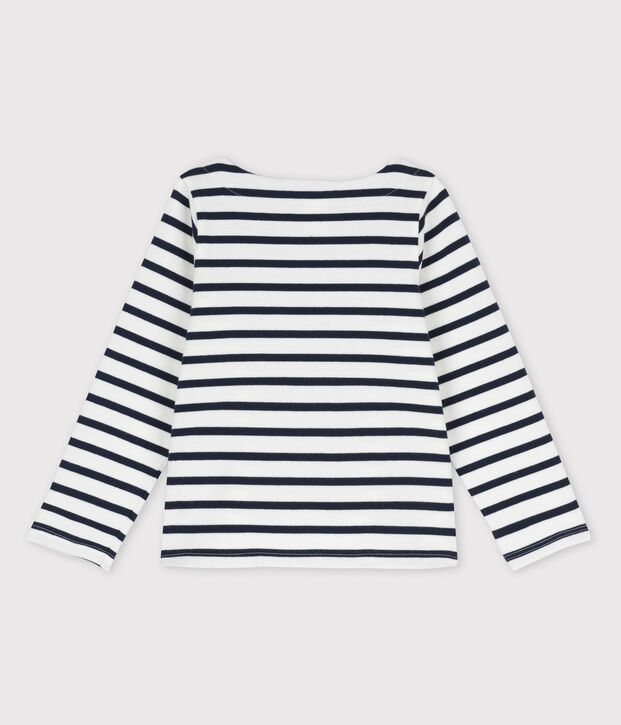 Girls' Cotton Breton Top white/blue