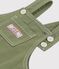 Babies' long coloured denim dungarees OLIVINE green