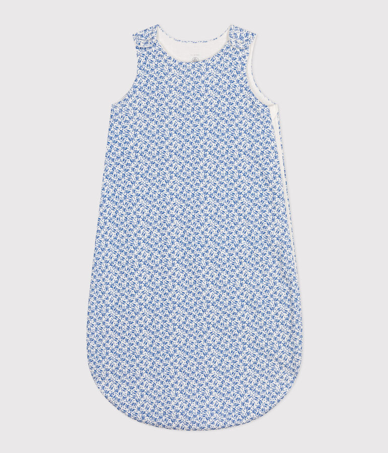 Babies' floral cotton 2 TOG sleeping bag white/blue