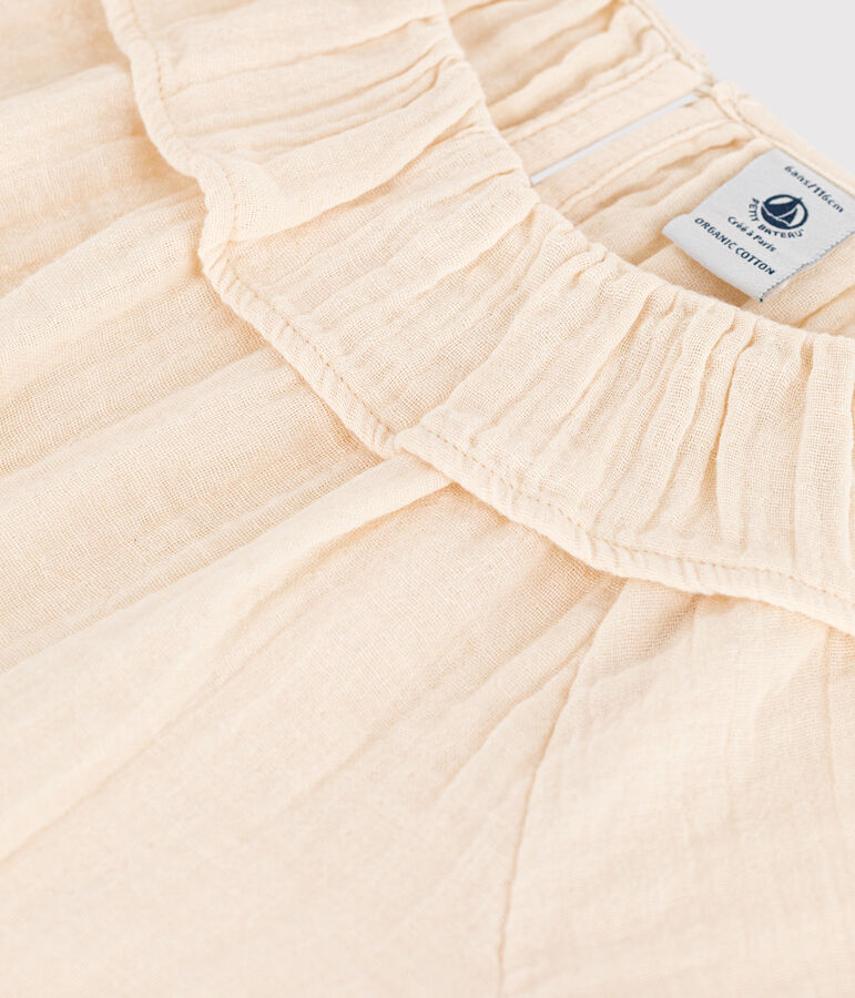 Girls' Cotton Gauze Blouse Ecru