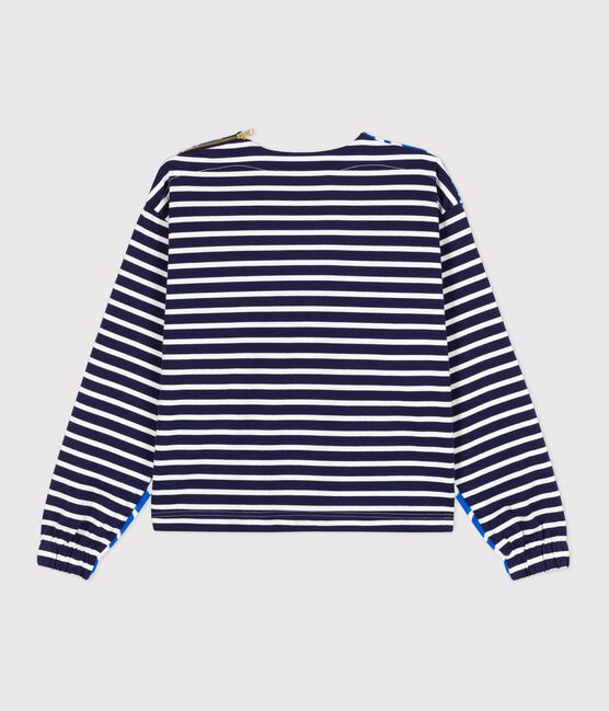 Hyères edition women's Breton top ECUME white/BLEU blue