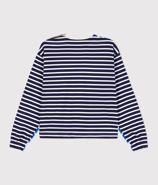 Hy&egrave;res edition women's Breton top white/blue