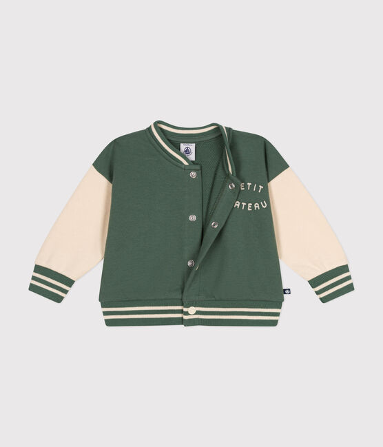 Babies' Fleece Baseball Jacket CROCO green/AVALANCHE