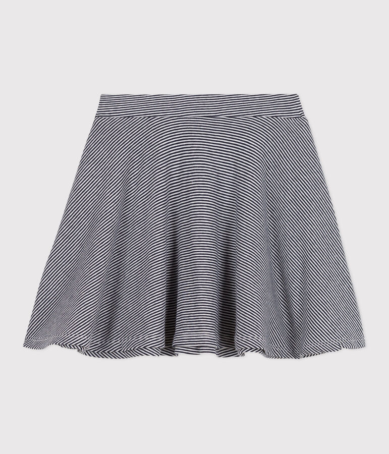 Children's stripy cotton skirt blue/white