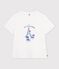 Women's short-sleeved cotton T-shirt with pattern white