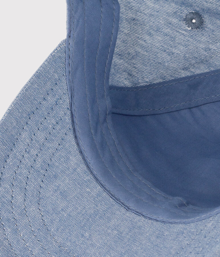Babies' Denim Petit Bateau Family Cap blue
