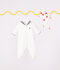 Babies' velour pyjama suit with a sailor collar white