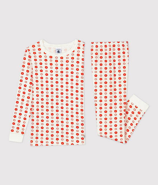 Unisex Snugfit Graphic Print Organic Cotton Pyjamas MARSHMALLOW white/SPICY