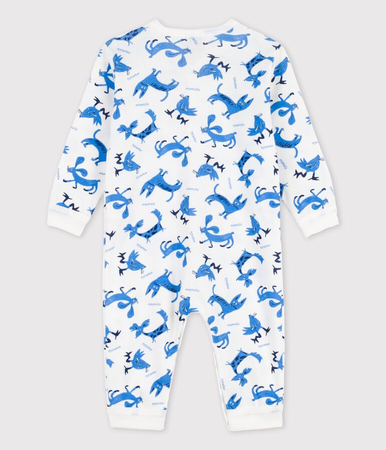Babies' Footless Decorative Cotton Sleepsuit white/multicolor