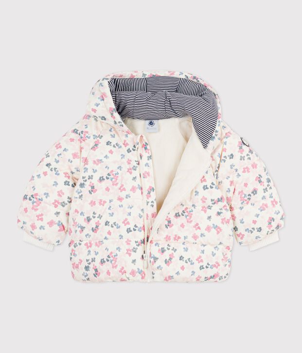 Babies' printed puffer jacket Ecru/multicolor