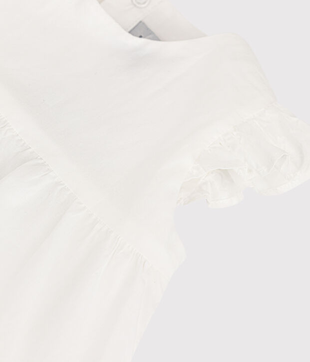 Baby Girls' Sleeveless Poplin Dress white