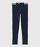 Girls' Cotton and Elastane Jeggings SMOKING blue